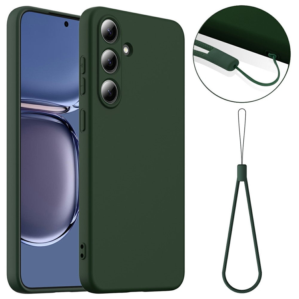 For Samsung Galaxy S25+ Magnetic Case Liquid Silicone Phone Cover with Lanyard