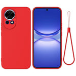 For Huawei nova 12 5G Case Liquid Silicone Phone Back Cover with Hand Strap