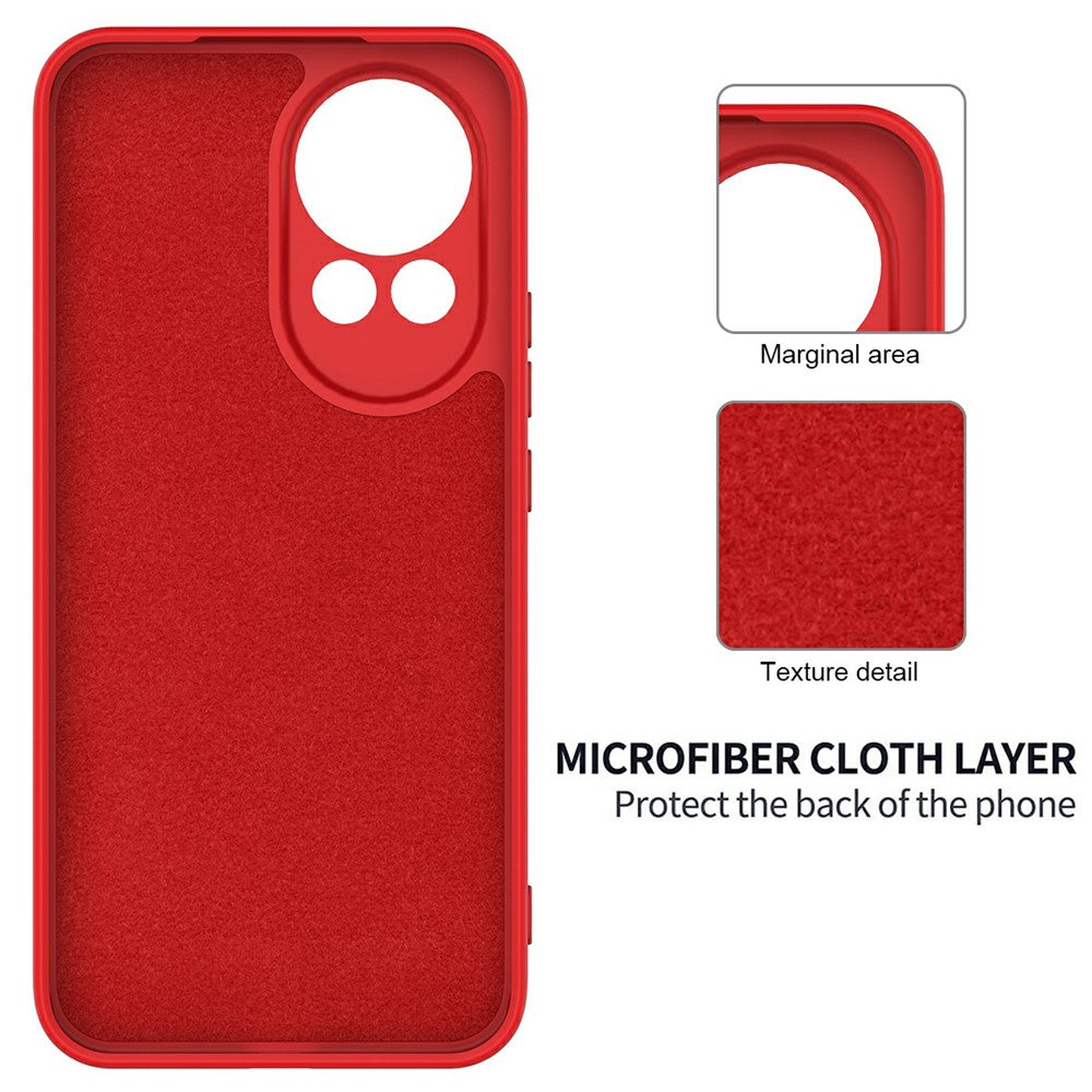 For Huawei nova 12 5G Case Liquid Silicone Phone Back Cover with Hand Strap