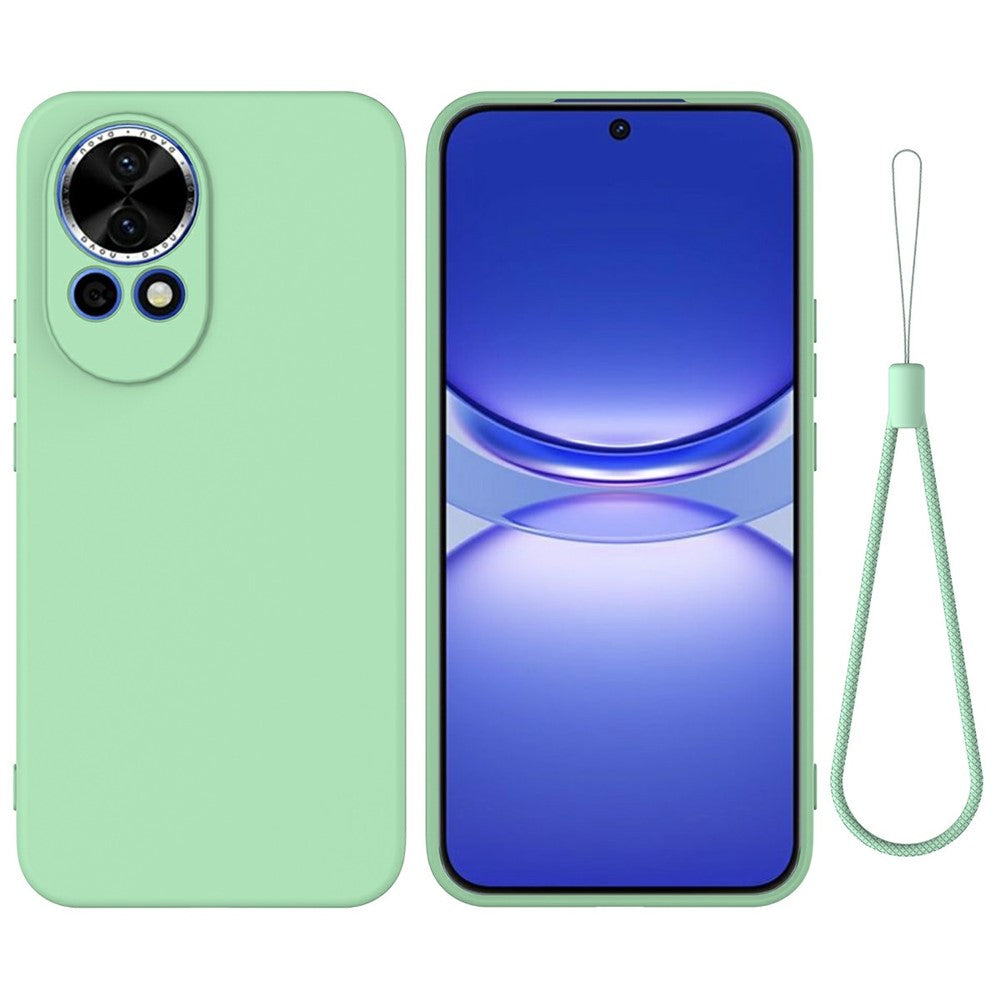 For Huawei nova 12 5G Case Liquid Silicone Phone Back Cover with Hand Strap