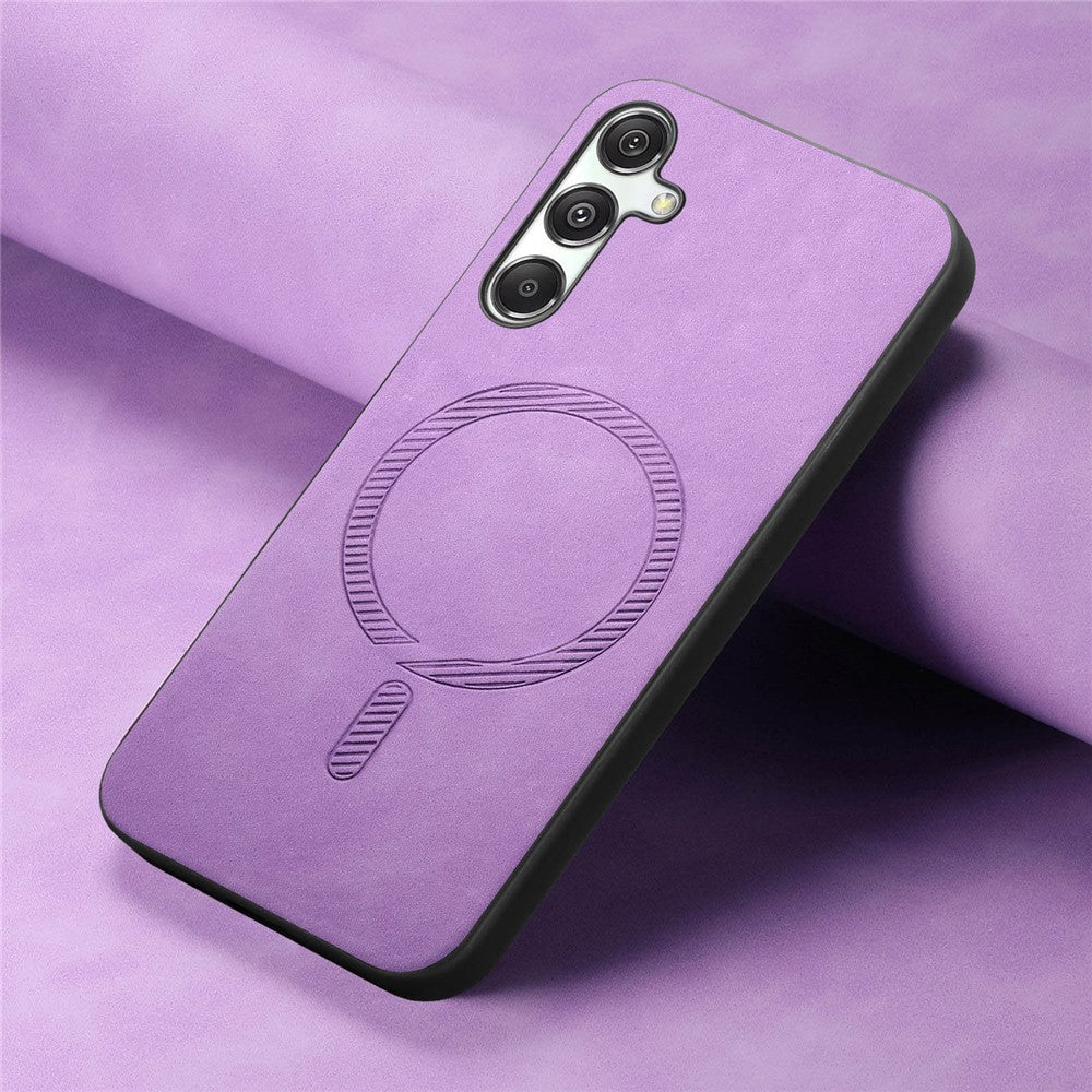 For Samsung Galaxy M34 5G Leather Back Magnetic Case Skin-touch Phone Cover