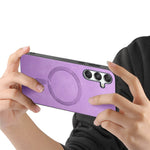 For Samsung Galaxy M34 5G Leather Back Magnetic Case Skin-touch Phone Cover