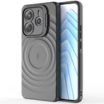 For Xiaomi Redmi Note 14 5G Magnetic Case PC Kickstand Ripple Texture TPU Phone Cover