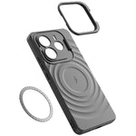 For Xiaomi Redmi Note 14 5G Magnetic Case PC Kickstand Ripple Texture TPU Phone Cover