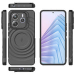 For Xiaomi Redmi Note 14 5G Magnetic Case PC Kickstand Ripple Texture TPU Phone Cover