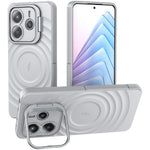 For Xiaomi Redmi Note 14 5G Magnetic Case PC Kickstand Ripple Texture TPU Phone Cover