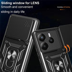 For Xiaomi Redmi Note 14 5G Case with Slide Camera Lid PC + TPU Kickstand Phone Cover