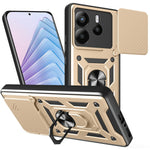 For Xiaomi Redmi Note 14 5G Case with Slide Camera Lid PC + TPU Kickstand Phone Cover