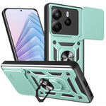 For Xiaomi Redmi Note 14 5G Case with Slide Camera Lid PC + TPU Kickstand Phone Cover