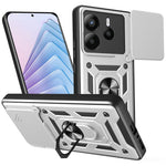 For Xiaomi Redmi Note 14 5G Case with Slide Camera Lid PC + TPU Kickstand Phone Cover