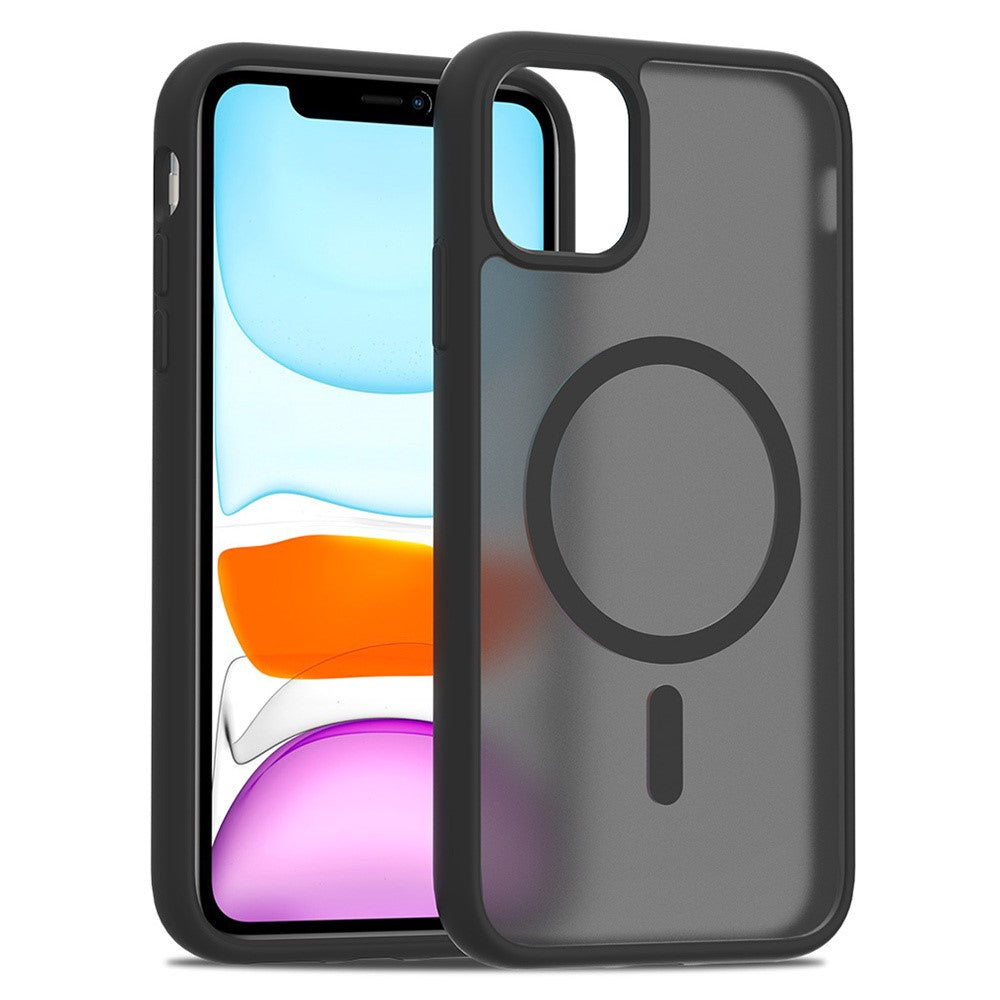 For iPhone 11 / XR Case Compatible with MagSafe TPU Frame Acrylic Back Phone Cover Skin Touch