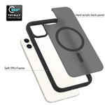 For iPhone 11 / XR Case Compatible with MagSafe TPU Frame Acrylic Back Phone Cover Skin Touch
