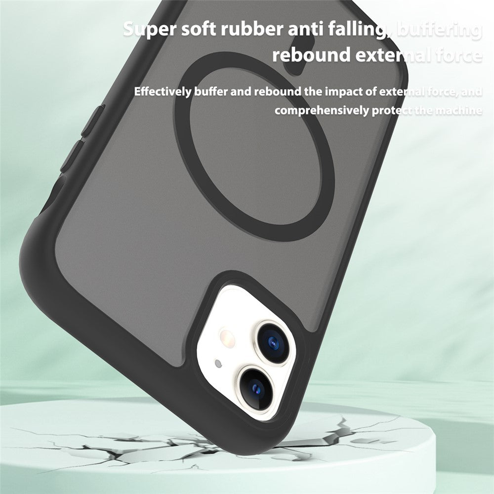 For iPhone 11 / XR Case Compatible with MagSafe TPU Frame Acrylic Back Phone Cover Skin Touch