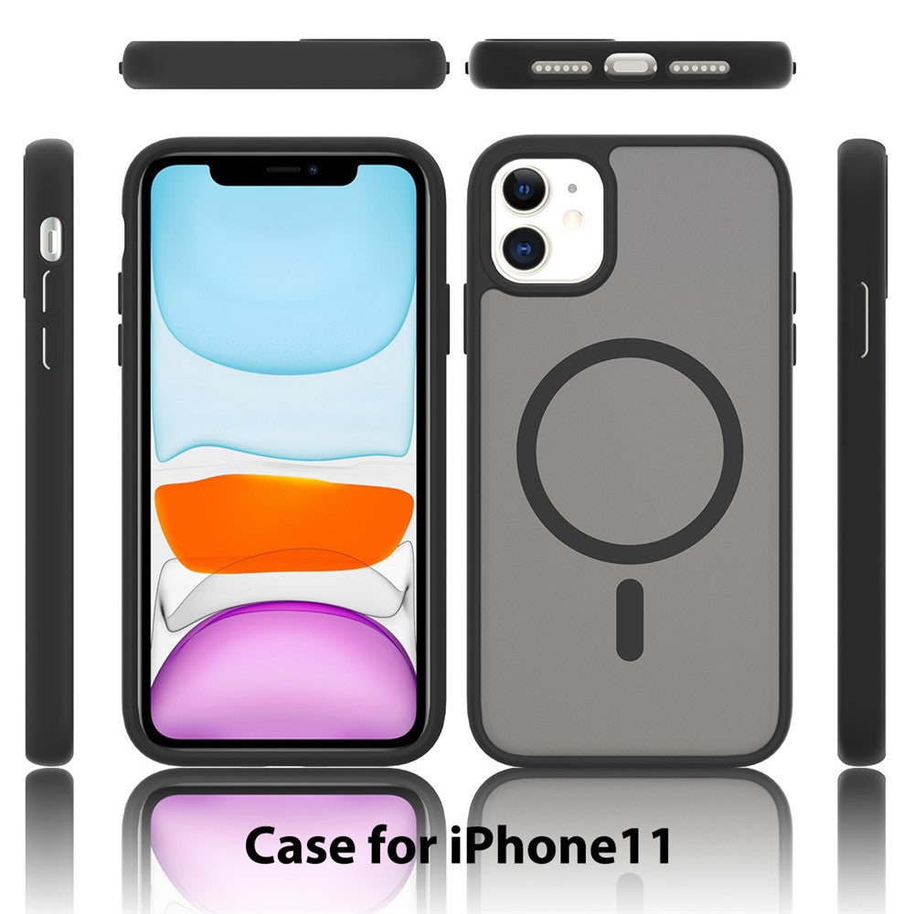 For iPhone 11 / XR Case Compatible with MagSafe TPU Frame Acrylic Back Phone Cover Skin Touch