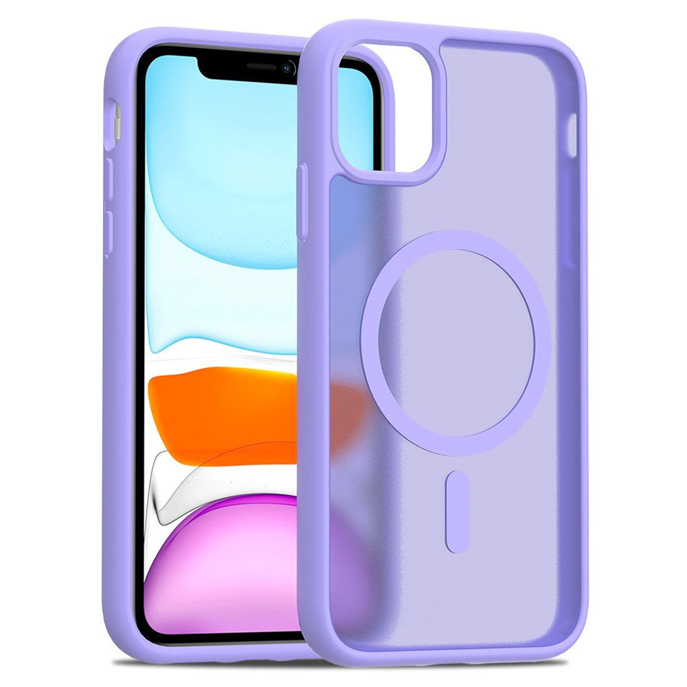 For iPhone 11 / XR Case Compatible with MagSafe TPU Frame Acrylic Back Phone Cover Skin Touch