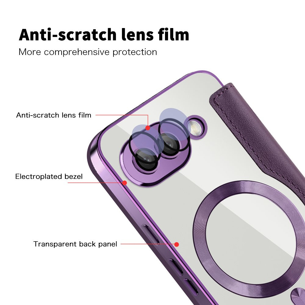 Til Google Pixel 9a Magnetisk Cover RFID-blokerende Læder Telefoncover