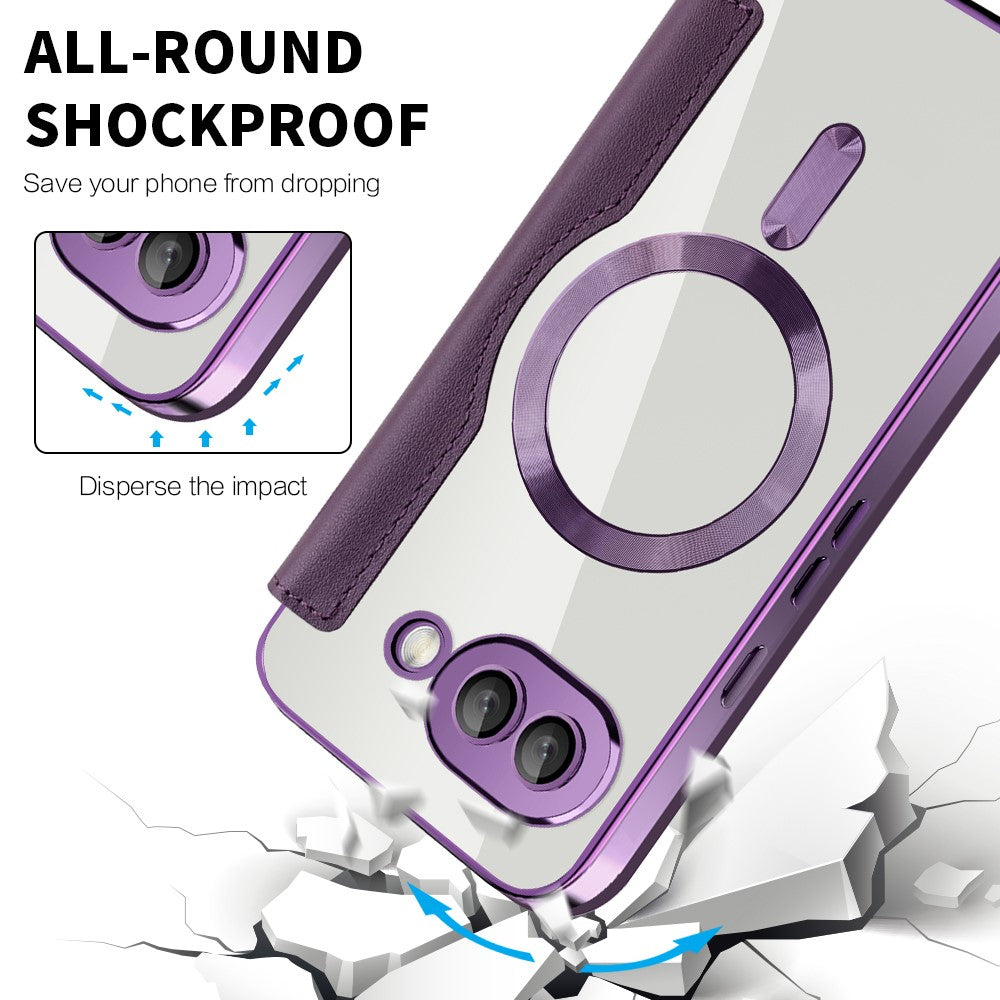Til Google Pixel 9a Magnetisk Cover RFID-blokerende Læder Telefoncover