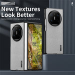 For Huawei Mate X6 Case Wood Texture PU Leather Coated PC TPU Phone Cover