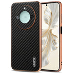AZNS For Honor X60 5G Case Electroplating Carbon Fiber Texture PU + TPU Phone Cover