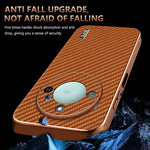 AZNS For Honor X60 5G Case Electroplating Carbon Fiber Texture PU + TPU Phone Cover