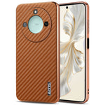 AZNS For Honor X60 5G Case Electroplating Carbon Fiber Texture PU + TPU Phone Cover