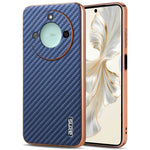 AZNS For Honor X60 5G Case Electroplating Carbon Fiber Texture PU + TPU Phone Cover