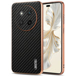 AZNS For Honor Magic7 Lite 5G / X9c 5G / X60 Pro 5G Case Electroplating Carbon Fiber Texture PU + TPU Phone Cover