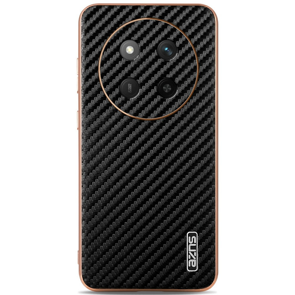 AZNS For Honor Magic7 Lite 5G / X9c 5G / X60 Pro 5G Case Electroplating Carbon Fiber Texture PU + TPU Phone Cover