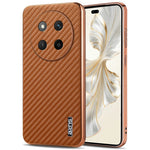 AZNS For Honor Magic7 Lite 5G / X9c 5G / X60 Pro 5G Case Electroplating Carbon Fiber Texture PU + TPU Phone Cover