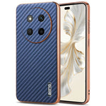 AZNS For Honor Magic7 Lite 5G / X9c 5G / X60 Pro 5G Case Electroplating Carbon Fiber Texture PU + TPU Phone Cover
