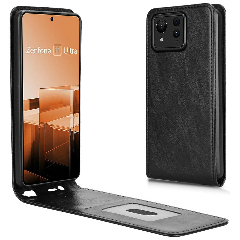 Til Asus Zenfone 11 Ultra 5G Cover med Kortlomme Magnetisk Vertikal Flip Læder Telefoncover