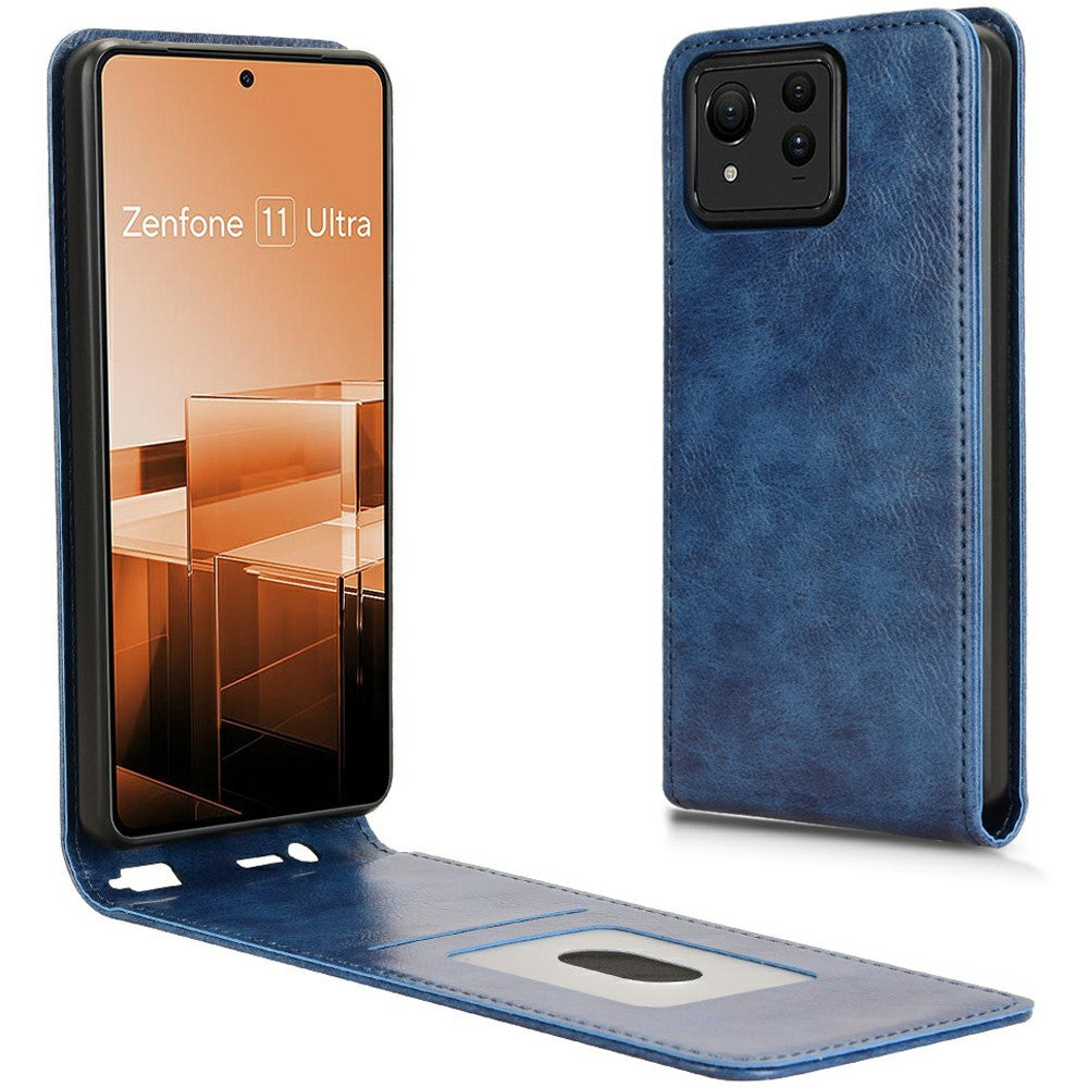 Til Asus Zenfone 11 Ultra 5G Cover med Kortlomme Magnetisk Vertikal Flip Læder Telefoncover
