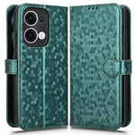 For Oppo Reno13 5G (Global) Wallet Case Dot Pattern Imprint PU Leather Phone Cover
