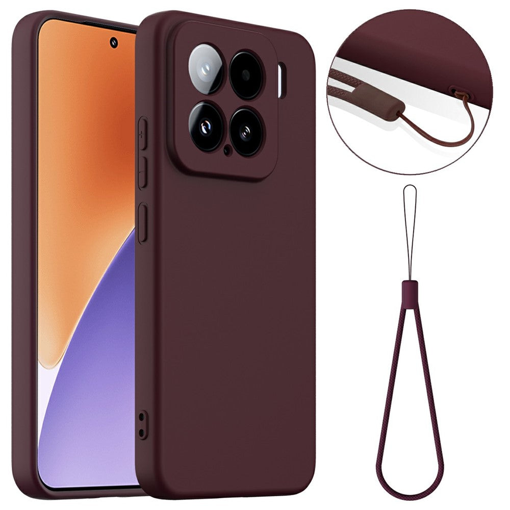 For Xiaomi 15 Magnetic Case Liquid Silicone Phone Cover with Lanyard