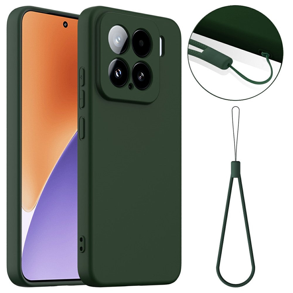 For Xiaomi 15 Magnetic Case Liquid Silicone Phone Cover with Lanyard