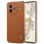AZNS För Xiaomi Poco F7 Pro 5G / Redmi K80 5G Skal Elektroplätering Kolfiberstruktur PU + TPU mobilskal