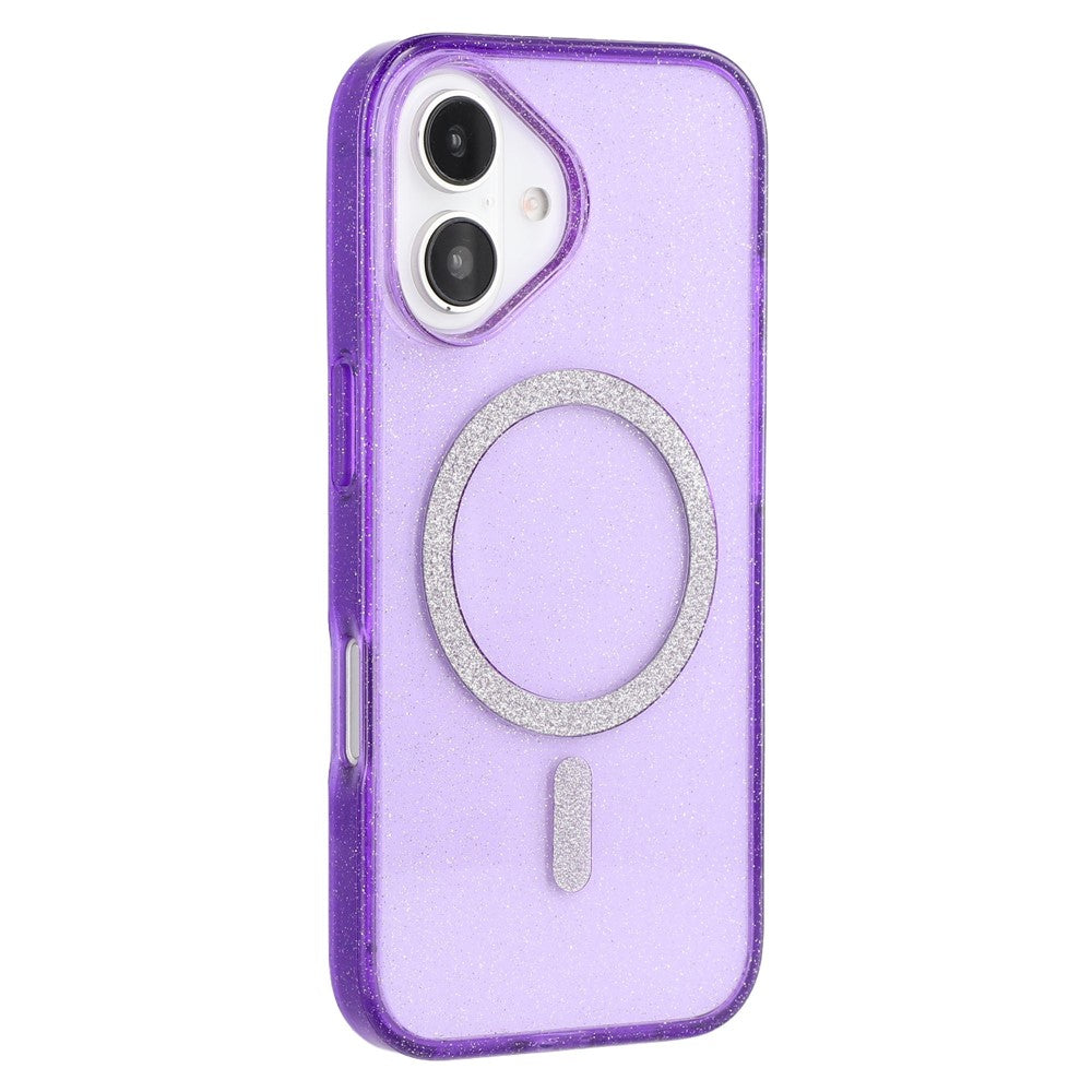For iPhone 16 Case Compatible with MagSafe 2.0mm PC + TPU Glitter Phone Cover