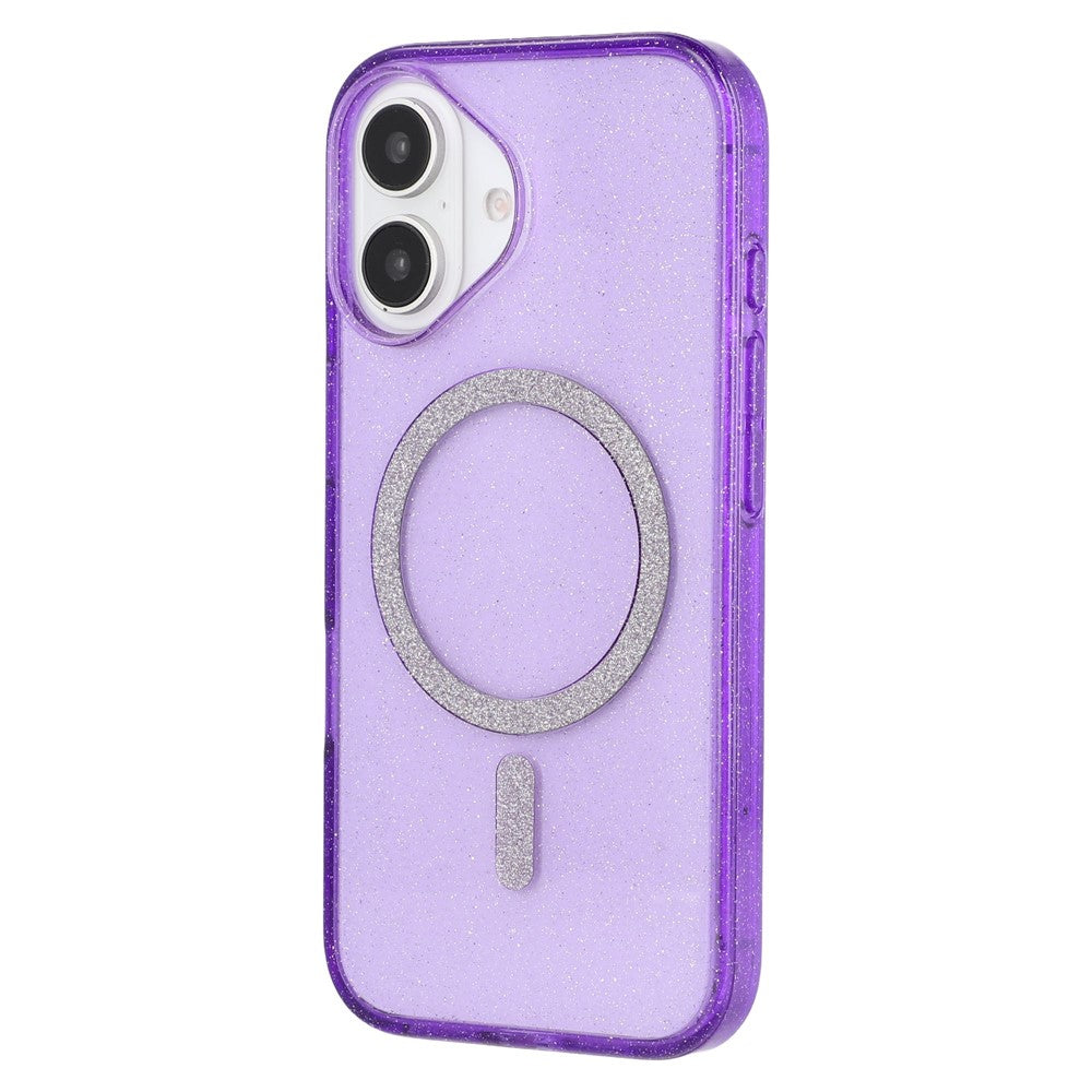 For iPhone 16 Case Compatible with MagSafe 2.0mm PC + TPU Glitter Phone Cover