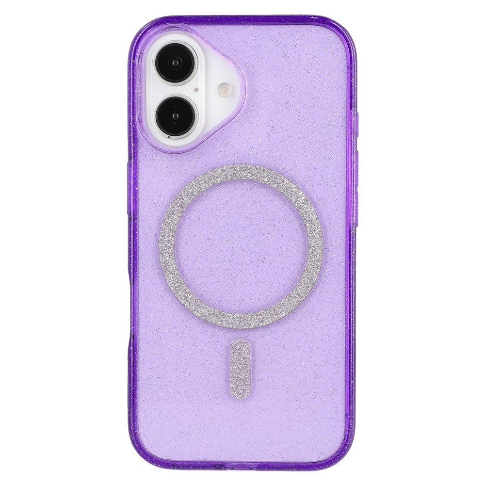 For iPhone 16 Case Compatible with MagSafe 2.0mm PC + TPU Glitter Phone Cover