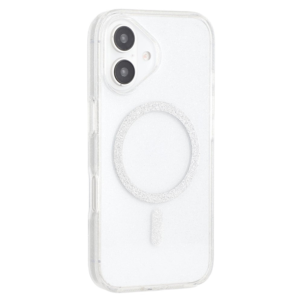 For iPhone 16 Case Compatible with MagSafe 2.0mm PC + TPU Glitter Phone Cover