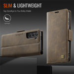 AUTSPACE For Samsung Galaxy S22+ 5G Case  A11 RFID Blocking Retro Leather Cell Phone Wallet Cover