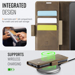 AUTSPACE For Samsung Galaxy S22+ 5G Case  A11 RFID Blocking Retro Leather Cell Phone Wallet Cover