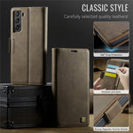 AUTSPACE For Samsung Galaxy S22+ 5G Case  A11 RFID Blocking Retro Leather Cell Phone Wallet Cover