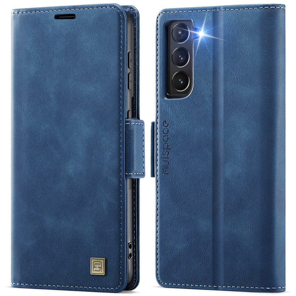 AUTSPACE For Samsung Galaxy S22+ 5G Case  A11 RFID Blocking Retro Leather Cell Phone Wallet Cover