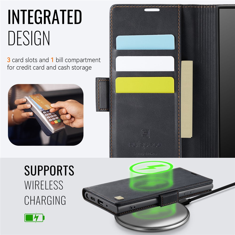 AUTSPACE For Samsung Galaxy Note20 5G Case  A11 RFID Blocking Retro Leather Cell Phone Wallet Cover