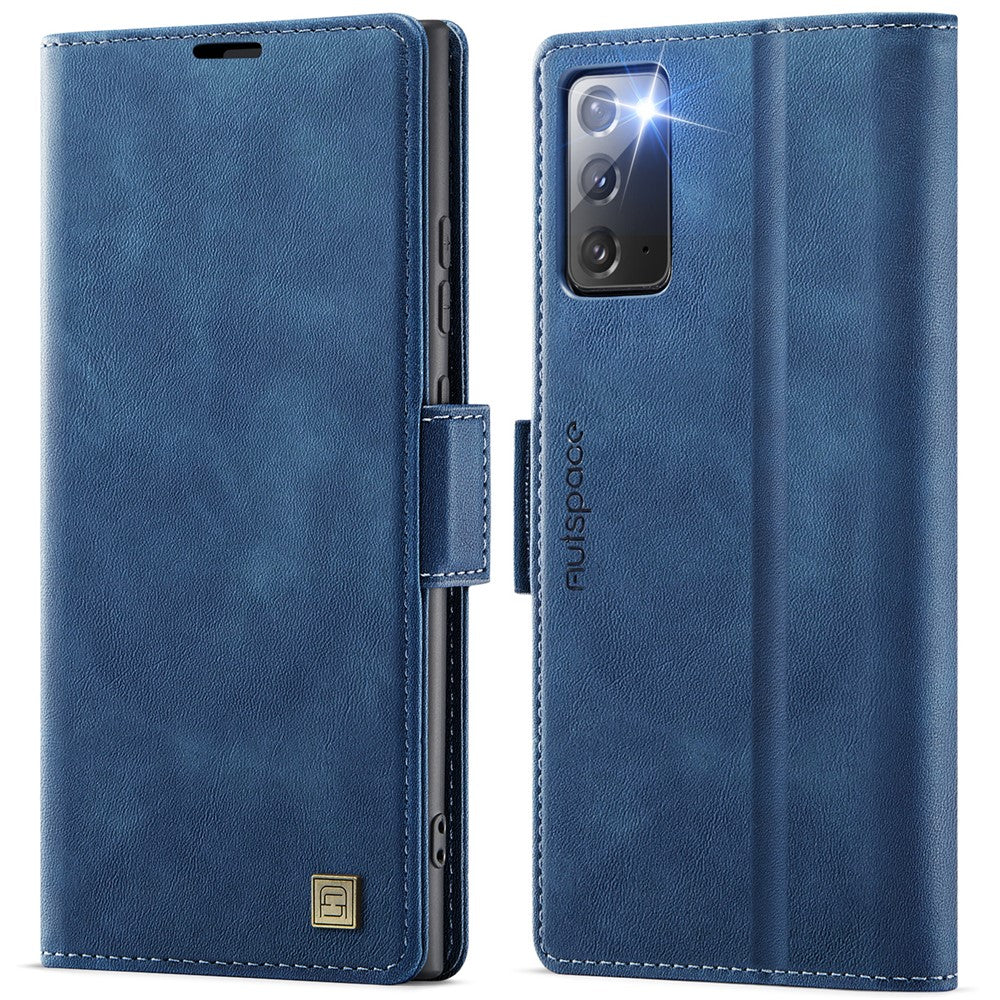 AUTSPACE For Samsung Galaxy Note20 5G Case  A11 RFID Blocking Retro Leather Cell Phone Wallet Cover