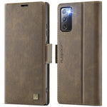 AUTSPACE For Samsung Galaxy Note20 5G Case  A11 RFID Blocking Retro Leather Cell Phone Wallet Cover