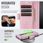 AUTSPACE For Samsung Galaxy Z Fold5 5G Case  A11 RFID Blocking Retro Leather Cell Phone Wallet Cover