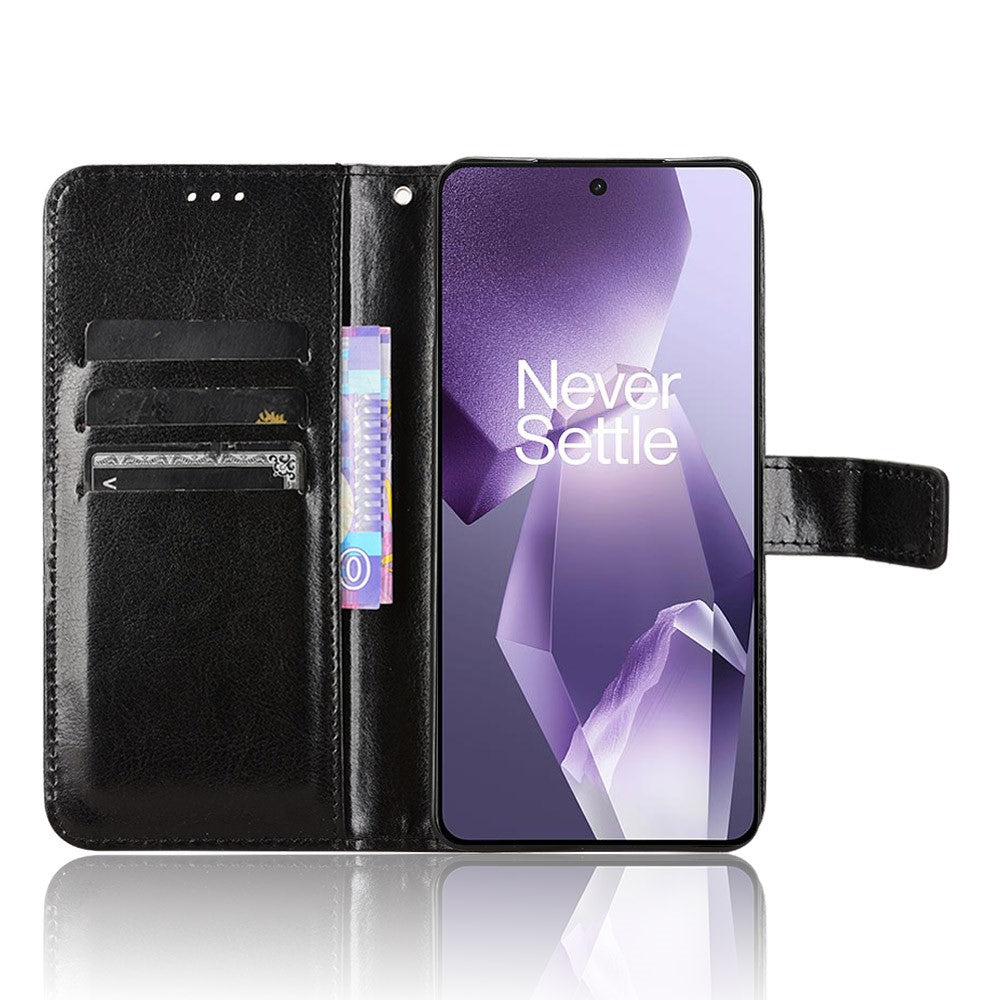 Läderfodral till OnePlus 13R 5G / Ace 5 5G / Ace 5 Pro 5G Plånboksfodral med Crazy Horse-textur