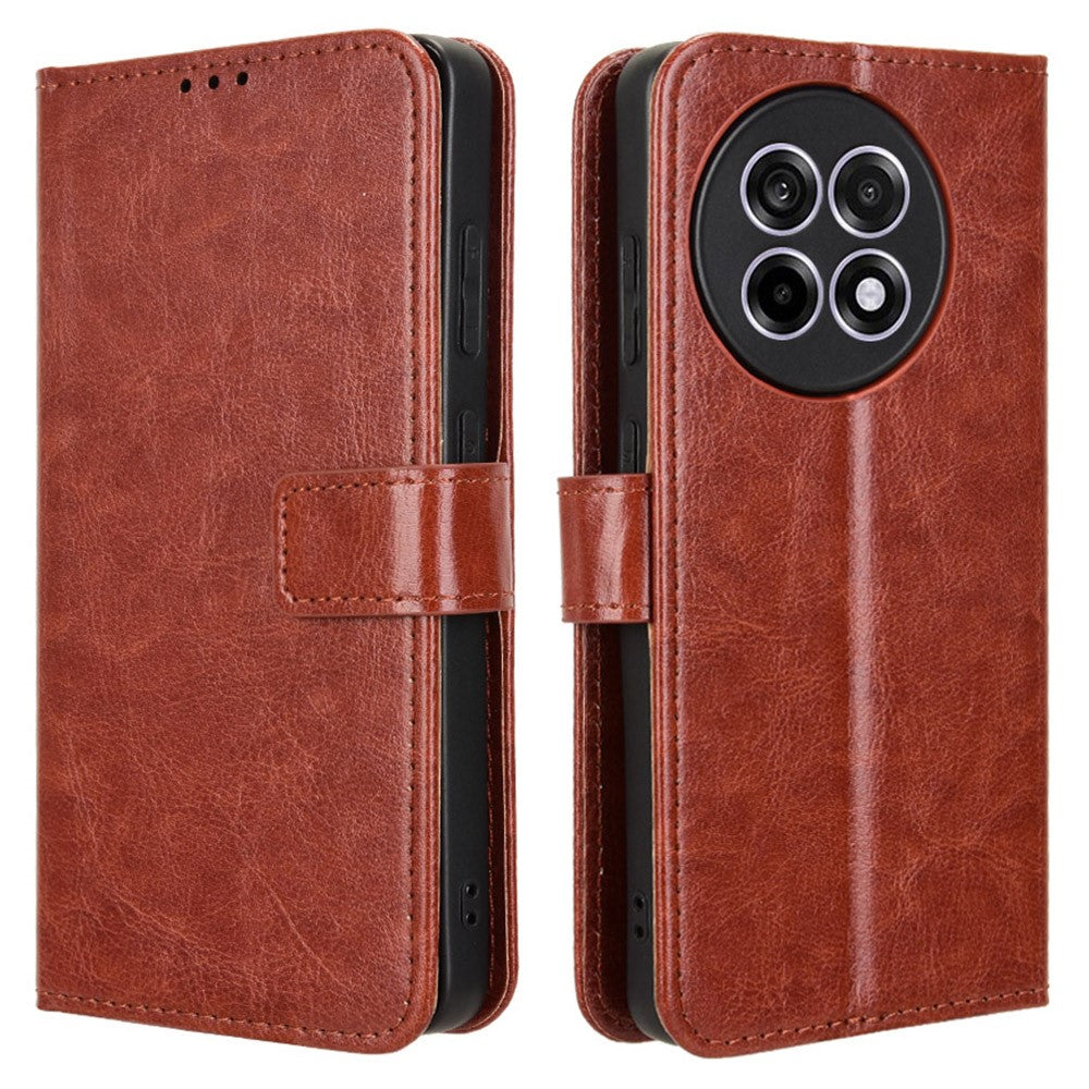 Leather Case for OnePlus 13R 5G / Ace 5 5G / Ace 5 Pro 5G Crazy Horse Texture Phone Wallet Cover